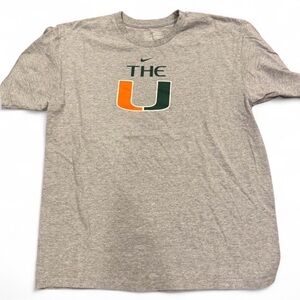 Nike Heather Gray T-Shirt with Orange and Green Logo
